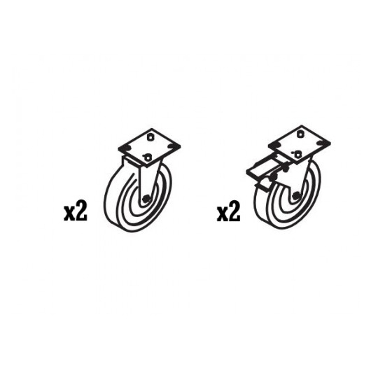 Roulettes x4 pour meuble ou armoire CORECO diamètre de 80 mm