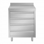 Meuble 4 tiroirs inox 