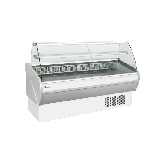 Vitrine bombée froid ventilé avec réserve 1040 x 931 mm