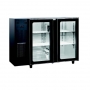 Frigo bar skinplate noir avec groupe 2 portes vitrées 1455 mm