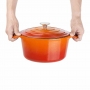 Grande cocotte ronde orange 