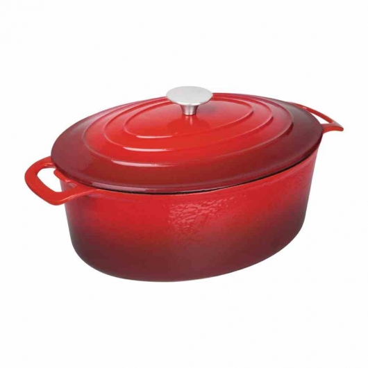 Grande cocotte ovale rouge 6L