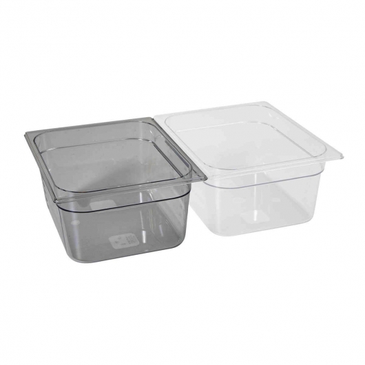 Bac gastro transparent, capacité GN 1/2 hauteur 65 mm