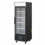 Armoire réfrigérée positive avec caisson lumineux série G noire 218 L