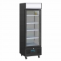 Armoire réfrigérée positive avec caisson lumineux série G noire 218 L