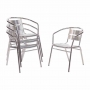 Fauteuils empilables en aluminium (lot de 4)