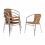 Fauteuils en rotin et aluminium empilables (lot de 4)