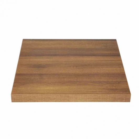 Plateau de table carré effet chêne rustique 60 cm