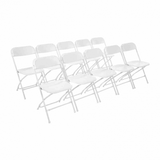 Chaises pliantes blanches (lot de 10)