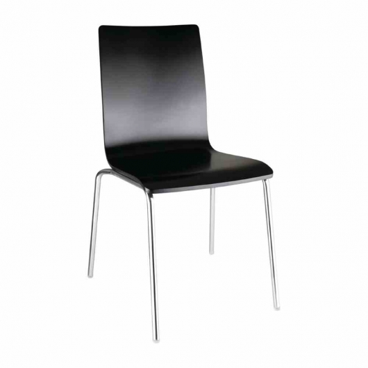 Chaise dossier carré noire lot de 4