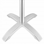 Pied de table base 4 branches aluminium brossé