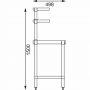 Table inox avec 2 étagères supérieures 1800mm