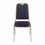 Chaises de banquet à dossier carré bleues (lot de 4)