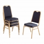 Chaises de banquet à dossier carré bleues (lot de 4)