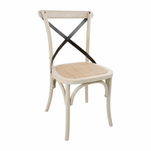 Chaises en chêne avec dossier croisé sable (lot de 2)