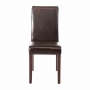 Chaises en simili cuir marron foncé (lot de 2)