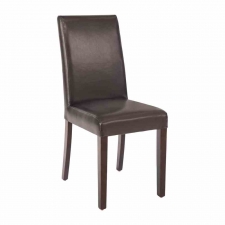 Chaises en simili cuir marron foncé (lot de 2)