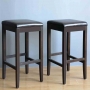 Tabourets de bar haut en simili cuir noirs (lot de 2)