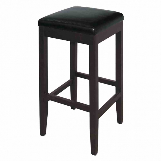 Tabourets de bar haut en simili cuir noirs (lot de 2)