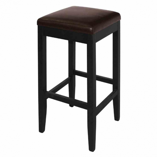 Tabourets de bar haut en simili cuir marron foncé (lot de 2)