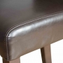 Tabouret de bar haut avec dossier en simili cuir marron foncé