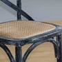 Chaises en bois patiné avec dossier croisé noires (lot de 2)