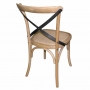 Chaises en bois patiné avec dossier croisé naturel (lot de 2)