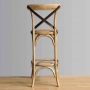 Tabouret de bar en bois avec dossier croisé métal