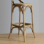 Tabouret de bar en bois avec dossier croisé métal