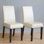 Chaises en simili cuir crème (lot de 2)