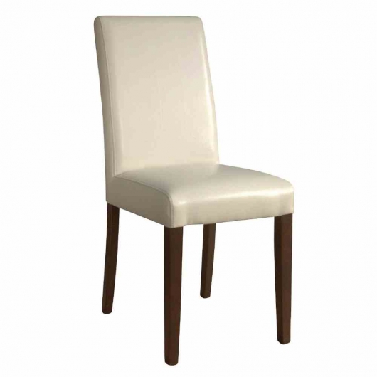 Chaises en simili cuir crème (lot de 2)