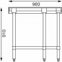 Table d'angle inox 700 mm