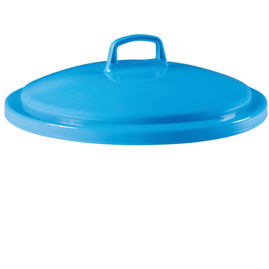 Couvercle avec poignée pour conteneur alimentaire rond HACCP 50 L - bleu