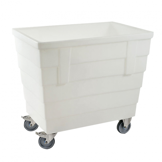 Bac double-paroi 500 L - roues chape inox - blanc - AVEC BONDE