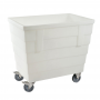 Bac double-paroi 500 L - roues chape inox - blanc - AVEC BONDE