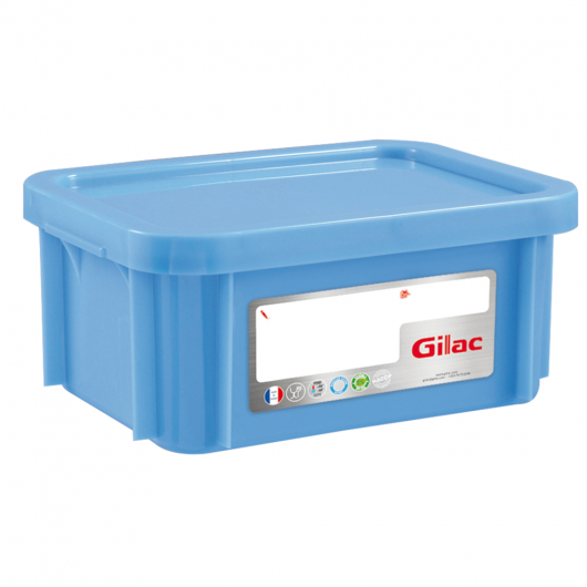 Bac HACCP 12 L rectangulaire + couvercle - bleu 