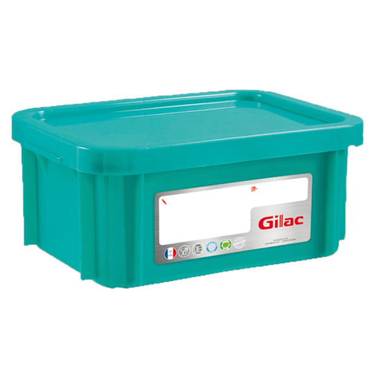 Bac HACCP 12 L rectangulaire + couvercle - vert 