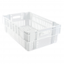 Caisse ajourée empilable emboitable 600 x 400 x 197 mm - 37 L - blanc