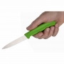 Couteau d'office lame dentée bout pointu vert 80 mm