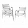 Fauteuils empilables en aluminium avec accoudoirs (lot de 4)