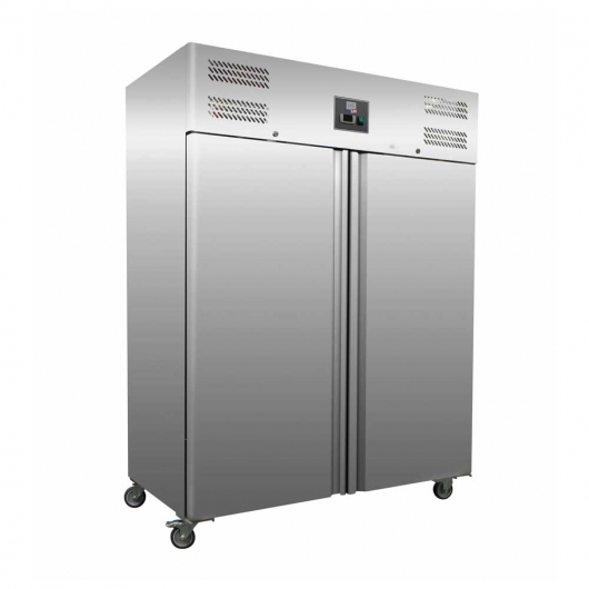 Armoire froide positive GN 2/1  inox 1400 L - 2 portes pleines