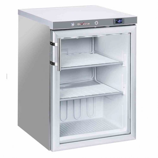 Congélateur statique porte vitrée 200 L acier inox