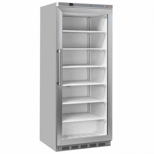 Armoire congélateur porte vitrée statique 600 L acier inox