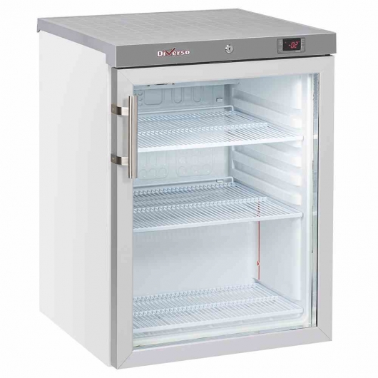 Armoire froide positive ventilé porte vitrée 200 L blanc