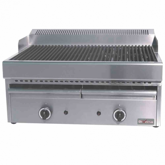 Grill-vapeur gaz avec grille de cuisson en fonte Top L. 770 mm