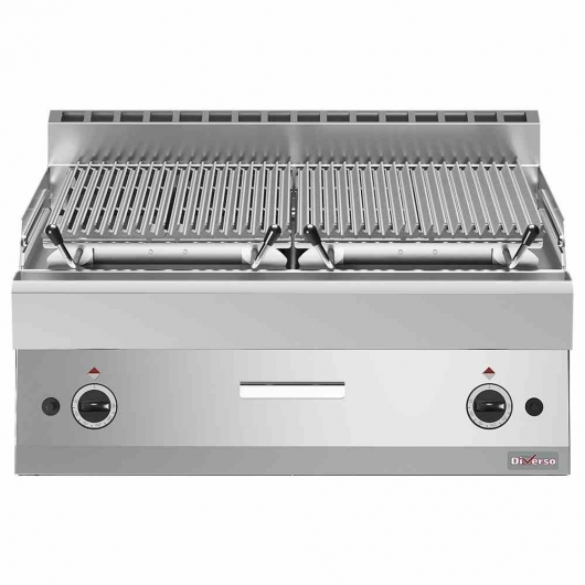 Grill pierre de lave 1/1 module grille en fonte double face