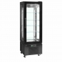 Vitrine 4 faces vitrées froid positif noire 248 L