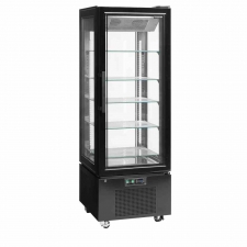 Vitrine 4 faces vitrées froid négatif noire 248 L