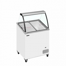 Vitrine à crème glacée couvercles inclinés et pare-haleine 157 L