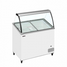 Vitrine à crème glacée couvercles inclinés et pare-haleine 230 L